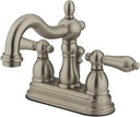 Kingston Brass KB1608AL Heritage 4-Inch Centerset Lavatory Faucet with Metal Lever Handle, Brushed Nickel