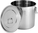 304 Stainless Steel Airtight Canister for Kitchen, 5.5Gal Canisters Container with Lids and Sturdy Locking Clamp,Bucket Food Storage Containers Airtight for Flour Coffee Bean Tea (21L)