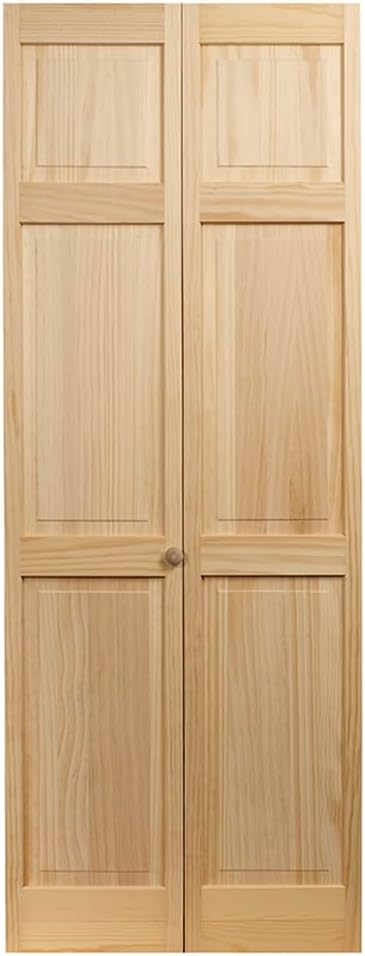 LTL Home Products 810620 Raised Panel Bifold Interior Wood Door, 36" x 80", Unfinished Pine