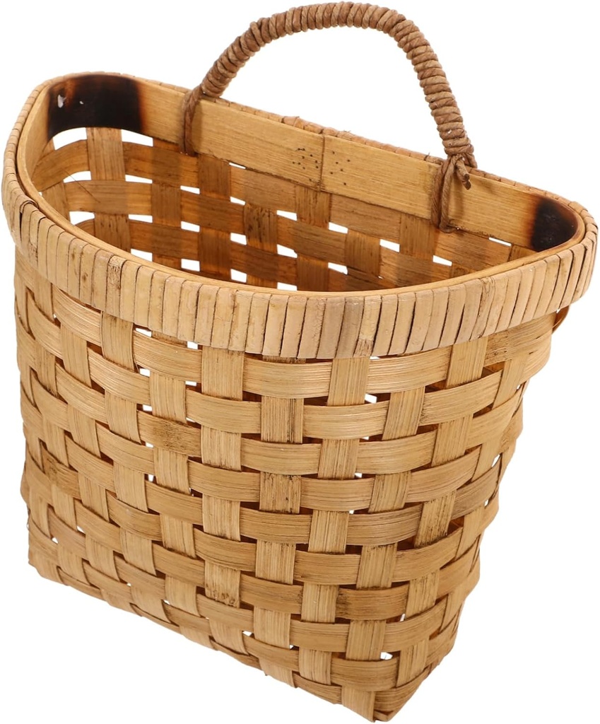 Woven Wall Hanging Basket for Kitchen Storage Versatile Decorative Organizer for Onions Garlic Ginger Space-saving Design for Home Decor