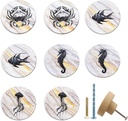 JamJam 8pack 1.8" Wooden Cute Unique Fun Nursery Kids Ocean Sea Fish Starfish Cabinet Door Dresser Drawer Knobs and Pulls