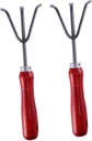 VICASKY 2pcs Hand Cultivator Rake Three-Tooth Garden Tool for Soil Loosening and Weeding for Outdoor Gardening and Maintenance