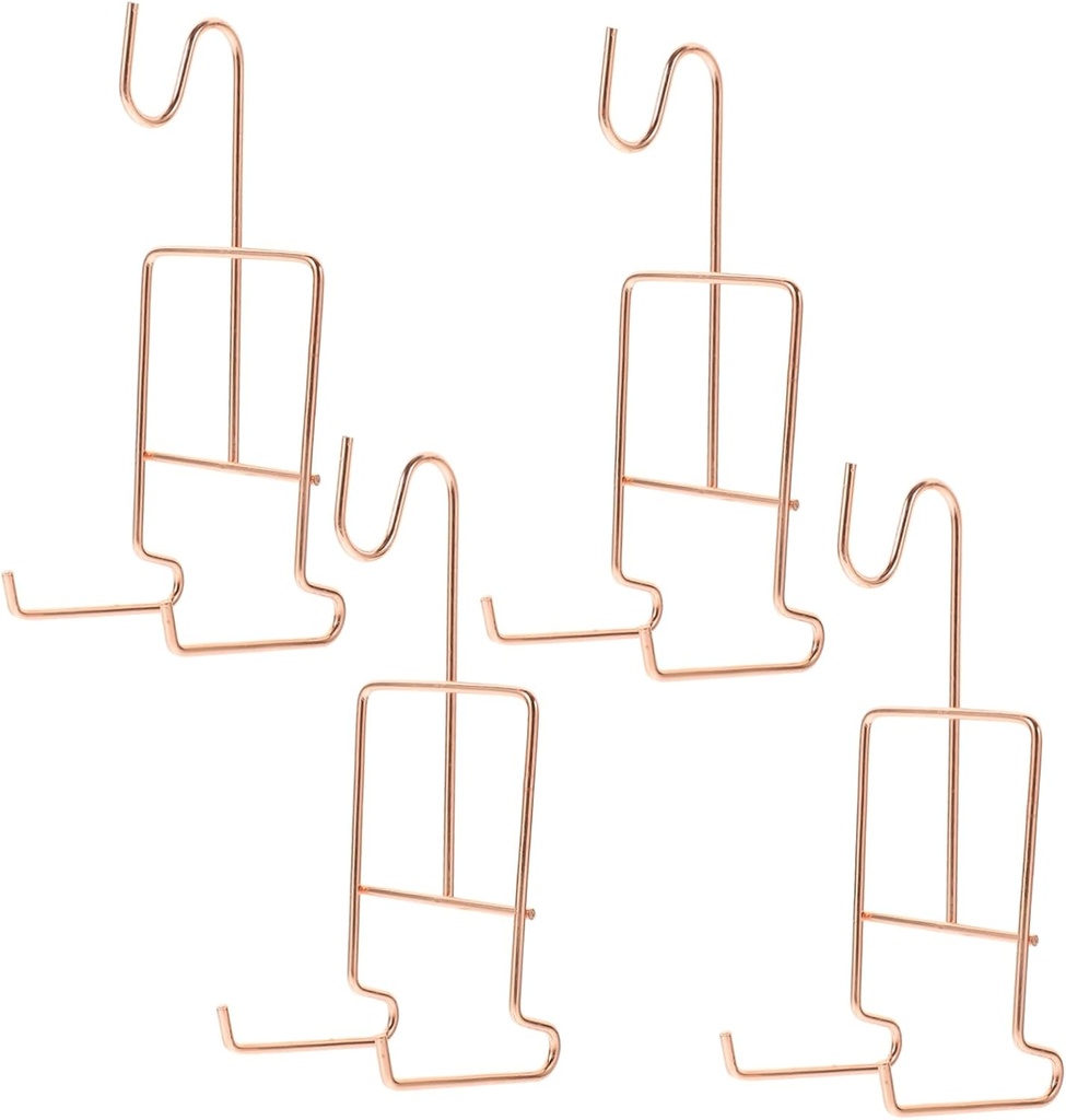 2sets 4pcs Elegant Metal Cup Display Stand Coffee Mug Storage Organizer Rack Holder for Home Supermarket Showcase and Counter Use 4pcs*2