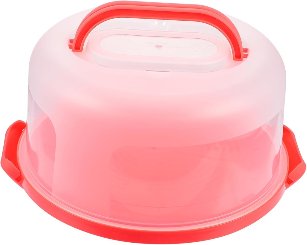 VOSAREA Thickened Reusable Cake Box Buckle Portable Orange Plastic Cake Container for Birthday Party Favor Storage Lightweight and Food Packing Box