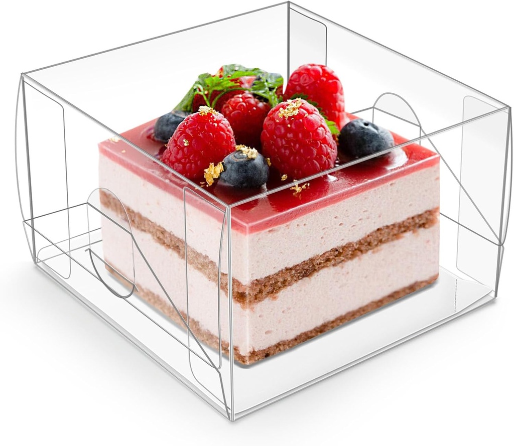 Bento Cake Boxes 6X6X4 Inches Cake Boxes with Cake Bottom Boards 12 Pack, Bakery Box, Favor Boxes for Cookies, Donuts, Macarons, Pastry Gift Boxes