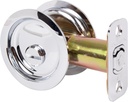 Round Pocket Door Lock, Privacy (Bed/Bath) Latch, 2-3/8" Backset, RCL, Polished Chrome by Stone Harbor Hardware