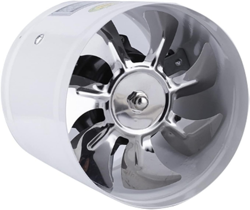 Ventilation Fan 4 Inch Inline Duct Fan Air Ventilator Metal Pipe Ventilation Exhaust Fan Mini Extractor Bathroom Toilet Wall Fan Duct Fan Access, 2 Colors ventilating f,White,White