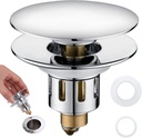 Universal Pop-Up Bathroom Sink Stopper - for 1.1~1.5 Inch Wash Basin Drain Strainer, Bounce Sink Drain Filter with Hair Catcher, Anti Clogging Stainless Steel Sink Plug, Chrome
