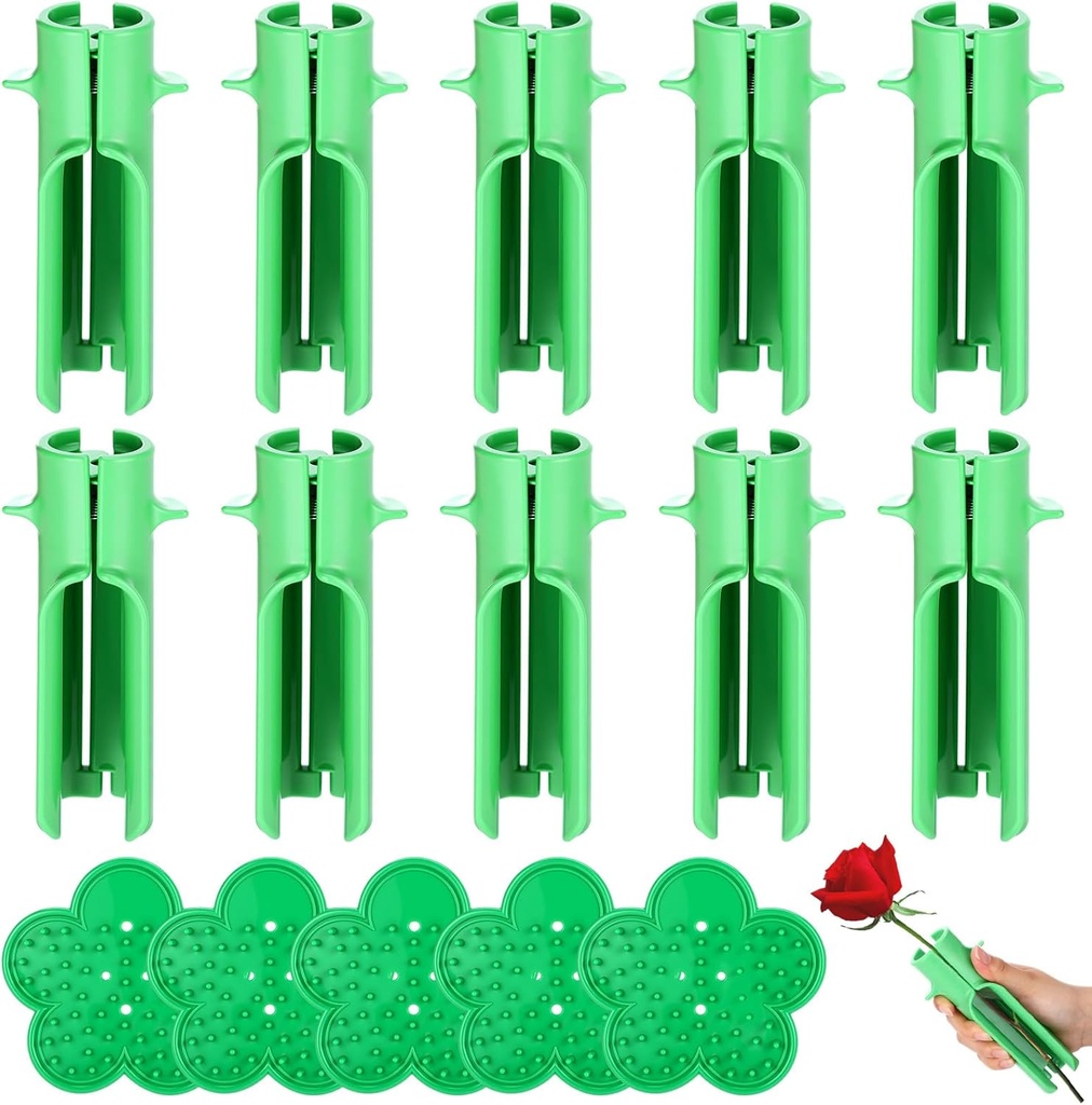 [BRSREEA6DF7RMC37] 15 Pcs Rose Thorn Stripper Tool Thorn Remover for Roses Leaf Stripper Tool Flower Stem Cleaner Cutter to Removal Leaf for Flower Shop Home Gardening Floral Arrangement, Green