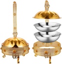 Buffet Warming Container Set - Buffet Utensils and Warmers with Lid, Stainless Steel Buffet Crock Pot, Buffet Plate Set, Buffet Heating Equipment for Banquet Buffet Sets(Size:8.0L,Color:Gold)
