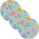 3 Pcs Large Trivet for Hot Pots and Pans 15in Cotton Thread Weave Absorb Water Pot Pads for Crock Pot Spoon Rest for Cooking and Baking Cute Cartoon Sea Creatures