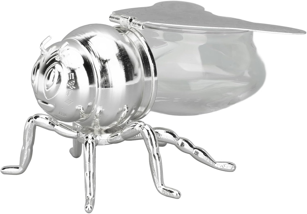Asixxsix Honey Jar, Bee Shaped Decorative Glass Honey Jar Container with Spoon, Small Honey Pot Honey Container for Honey, Syrups, Condiments, Oil, Breakfast Foods, Desserts, and Tea