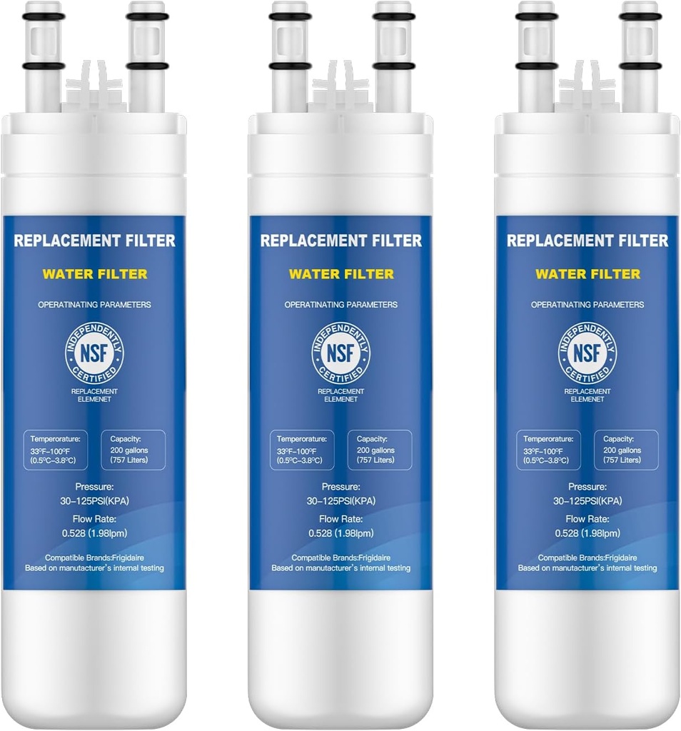 WF3CB Water Filter Replacement Compatible with Frigidaire WF3CB, PureSource 3, 706465, 242086201, 242069601, PS3412266, AP4567491 Water Filter Replacement, Height 9 Inches (3)