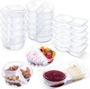 15 Pcs 3 Shapes 5 oz Mini 2 Compartment Reusable Snack Containers with Lids Double Compartment Condiment Container Small Plastic Box for Lunchable Sauce,Candy,Salad Dressing