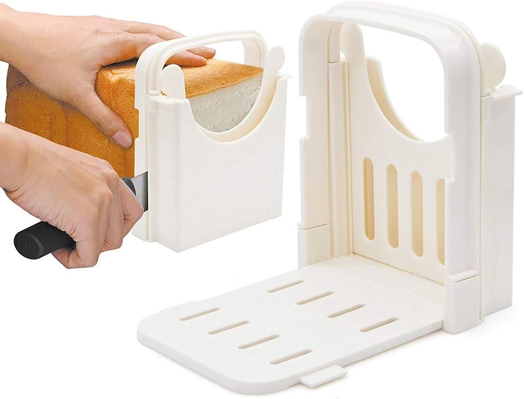 Bread Slicer, Adjustable Bread/Roast/Loaf Slicer Cutter,Folding Bread Toast Slicer Bagel Loaf Slicer Sandwich Maker Toast Slicing Machine with 5 Slice Thicknesses
