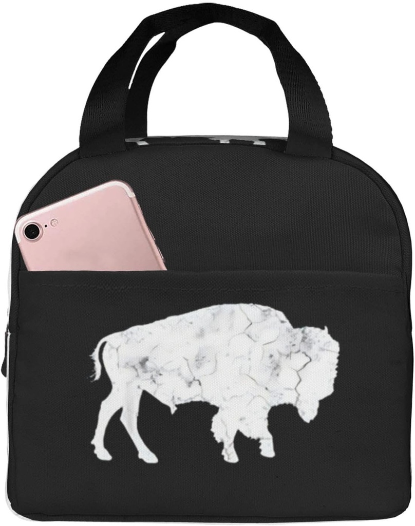 Buffalo Retro Bison Animal Lover- Lunch Bag for Women Adults Men Insulated Lunch Box, Leakproof Cooler Food Containers Reusable High Capacity Lunch Tote Bags for Work/Travel/Office