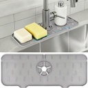 Silica Gel Water tap Grip Drain pad Kitchen countertop Drip Collection Disk pad Dishwashing Sponge Frame be Suitable for Kitchen Bathroom Sink Grey