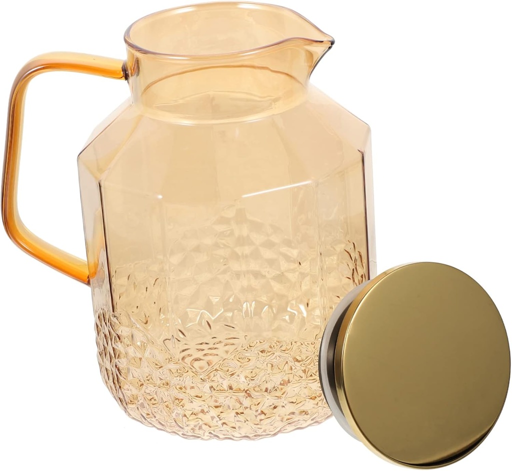 Cabilock Beverage Serving Pitcher Lid Glass Water Kettle for Juices and Iced Tea Design Low Temperature Resistant Easy to Clean for Home and Parties