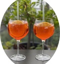 Topkapi Elite Aperol Spray Set Amalfi XL 13 Pieces - 6 x Lead-Free Crystal Glasses Especially for Aperol Spritz, Campari Amalfi with 6 x Glass Straws, 680 ml