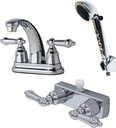 Laguna Brass 2003CP/3221CP/4120CP RV Bathroom and Shower Faucet with Matching Hand Shower Combo Chrome Finish