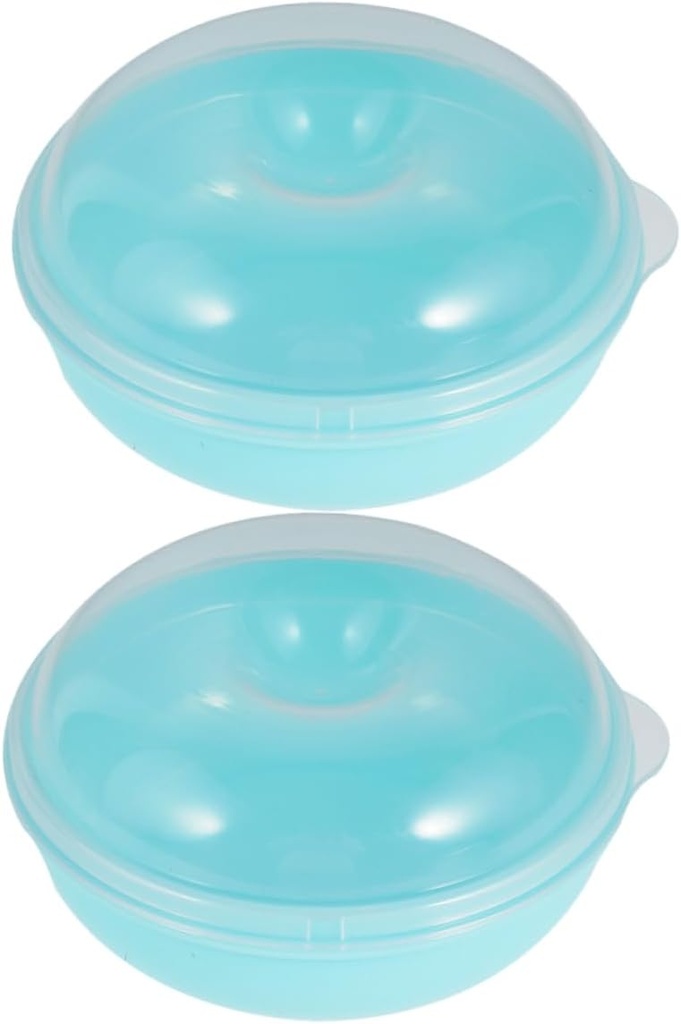 Amosfun 2pcs Airtight Bagel Storage Container with Sealing Lid Portable Microwave and Refrigerator Safe Bread Box for Snack Items for Food Storage in Kitchen