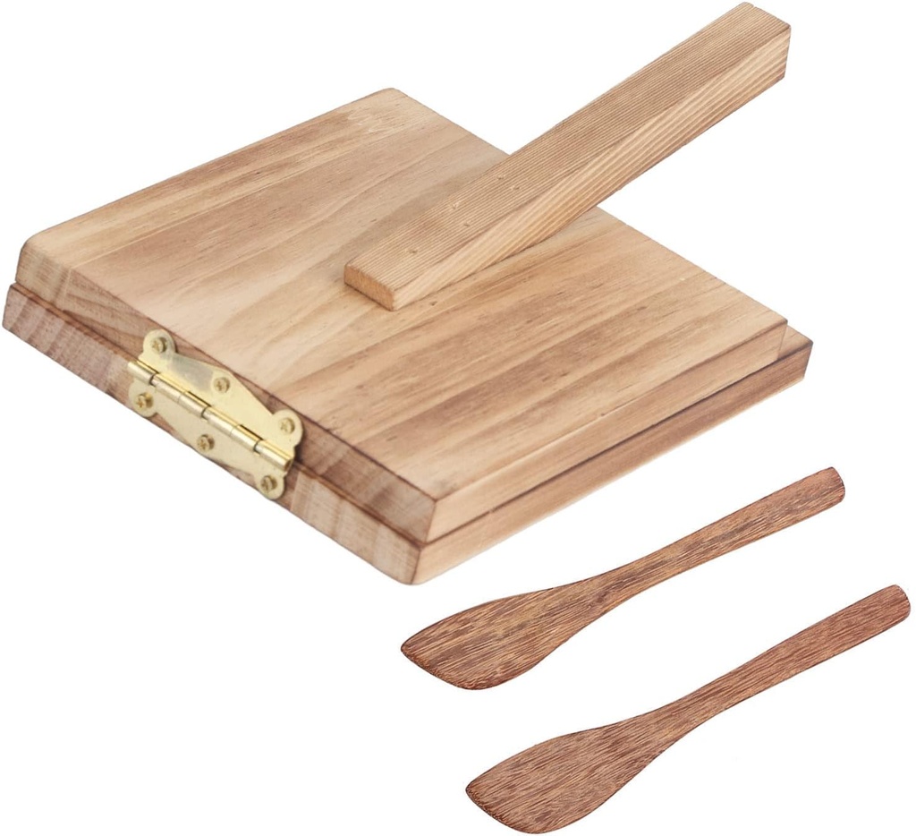Restokki Tortilla Press Wood Multifunction Nonslip Wooden Handle Fine Workmanship Dough Pressing Tool
