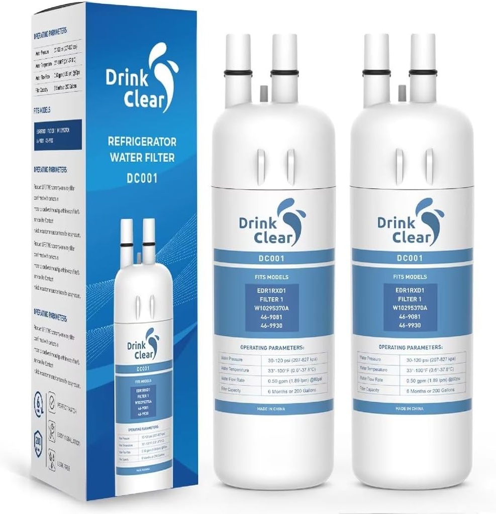 Compatible with Whirlpool EDR1RXD1, P8RFWB2L, W10295370A, Compatible with Kenmore 9081, 46-9081, 46-9930 Refrigerator Water, 2 Count
