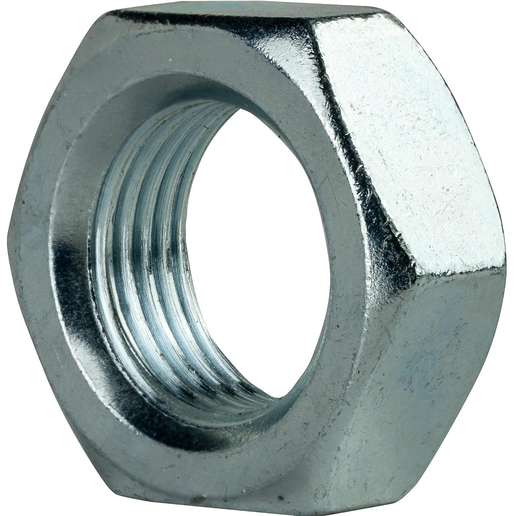 1"-14 Thin Hex Jam Nuts, Grade 2 Steel, Electro Zinc Plated Clear Finish, Quantity 5 by Fastenere