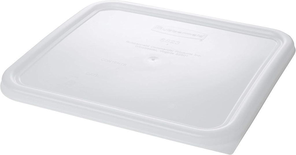Rubbermaid Commercial Products Large Lid For 12/18/22 Qt. Plastic Space Saving Square Food Storage Container, White, Lid for Kitchen/Restaurant/Cafeteria for Wet/Dry Food Storage