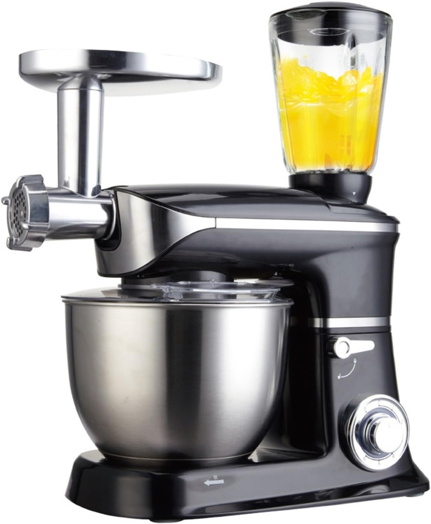 Stand Mixer,6 Speed 6.5 L Tilt-Head Kitchen Electric Food Mixer with Dough Hook,Whisk,Flat Mixer,Spatula (Color : Black, Size : 59.5 * 40.5cm)