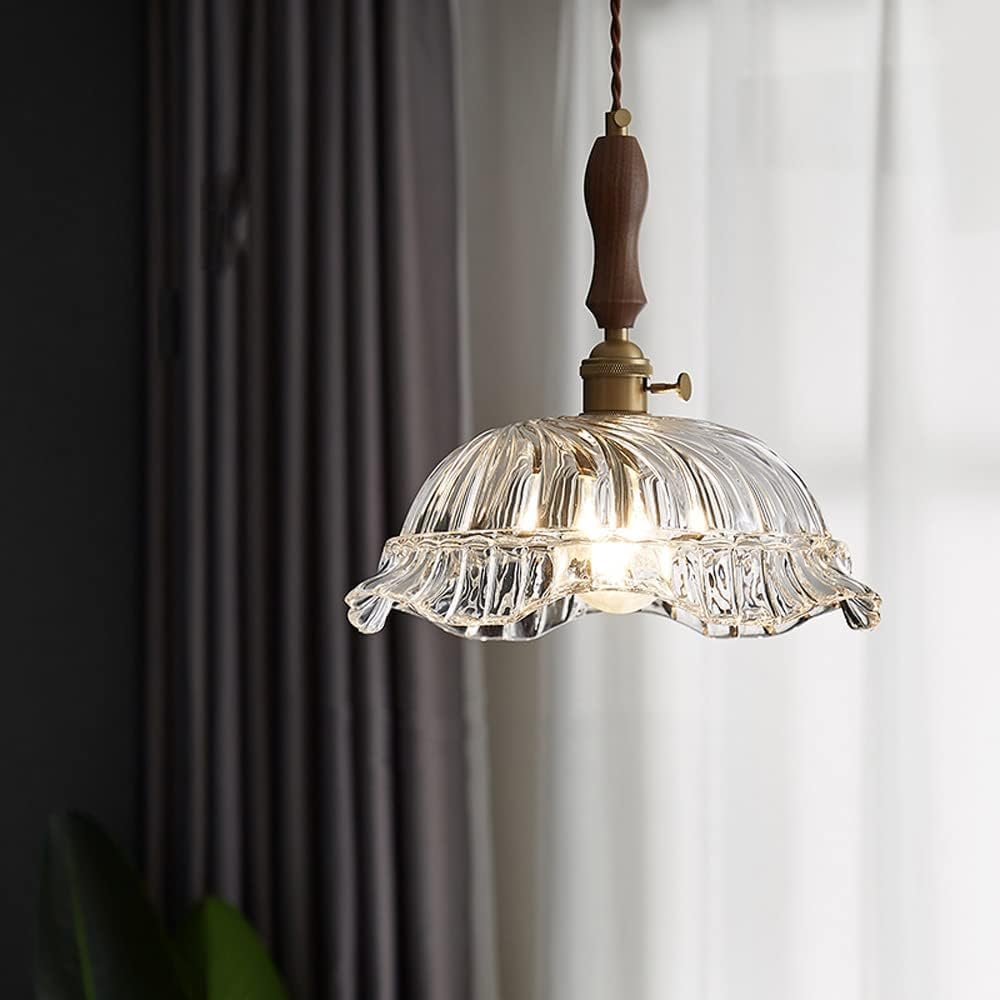 French Glass Chandelier E27 1-lamp - Minimalist Retro Brass Pendent Lamp Adjustable Indoor Pendant Light Homestay Study Bedroom Bar Lighting Fixtures,Chandelier