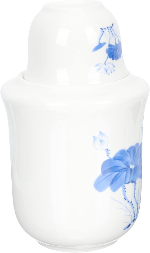 Mobestech Ceramic Sake Warmer Set Japanese Style Heat-Resistant Wine Pot Traditional Blue-and-White Porcelain Design for Serving Sake and Liquor for Entertaining and Giving