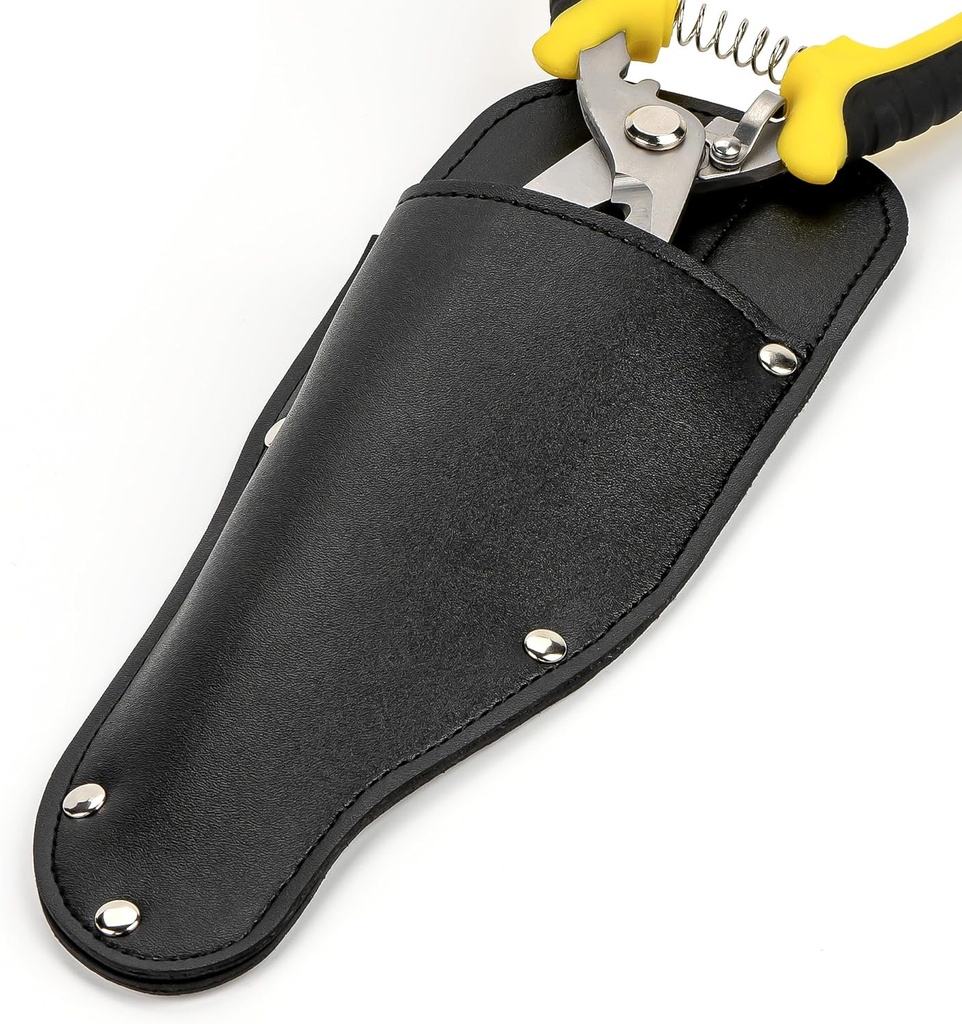 Linkidea Gardening Scissor Pouch Bag, PU Leather Protective Case Cover, for Small Gardening Scissors & Pruning Shears - Hanging Tool Case for Garden Pruners(Black)