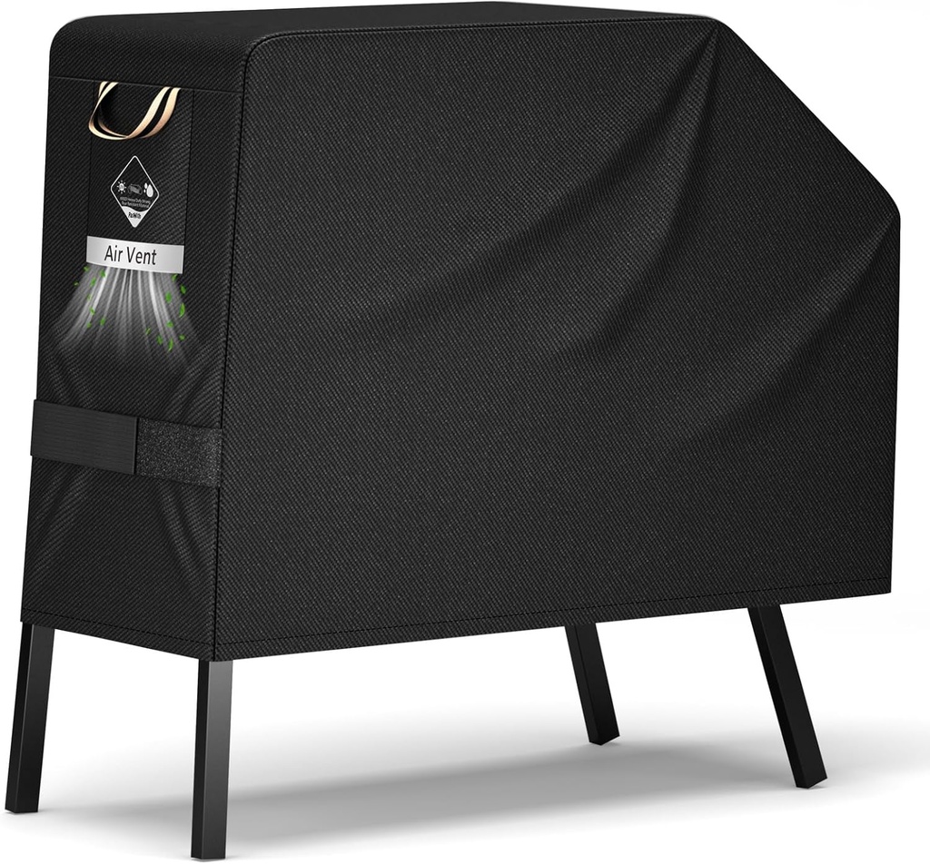 Griddle Cover for Blackstone 22 inch with Hood & Stand【Upgraded-Encrypted 600D Fabric】 Waterproof UV & Fade Resistant Griddle Cover for Blackstone 17 and 22 inch Grill with Straps & Air Vents