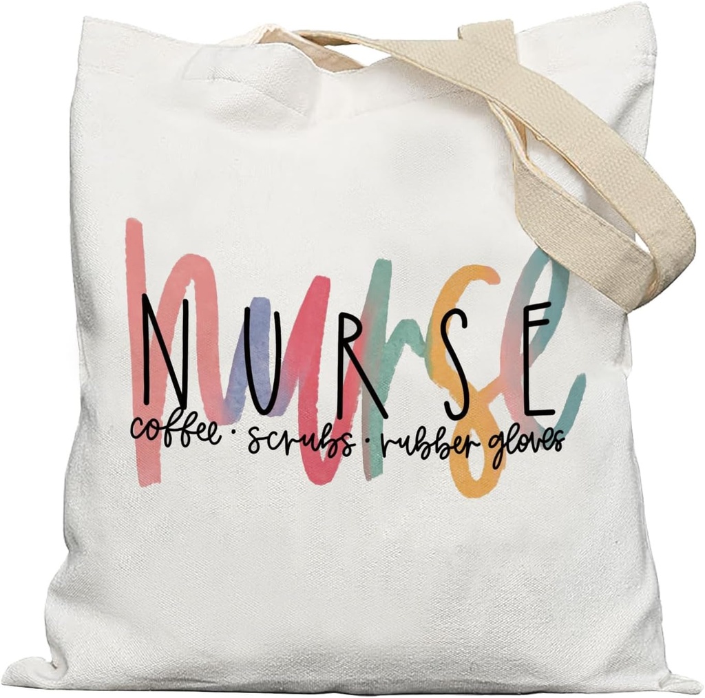 Nurse Tote Bag, Nursing Canvas Tote Bags for Women, Nurses Week Day Appreciation Gifts, Reusable Grocery Shopping Bags