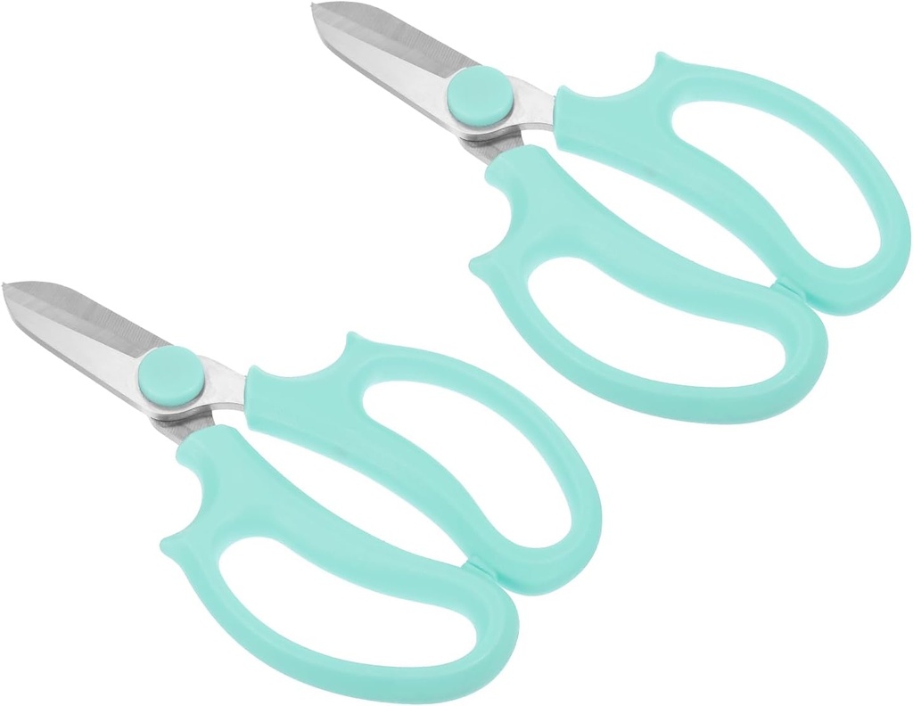 PATIKIL Floral Scissor, 2 Pcs Garden Scissors Floral Shears Gardening Pruning Shears Scissors with Comfort Grip Handle for Plants Trimming, Blue