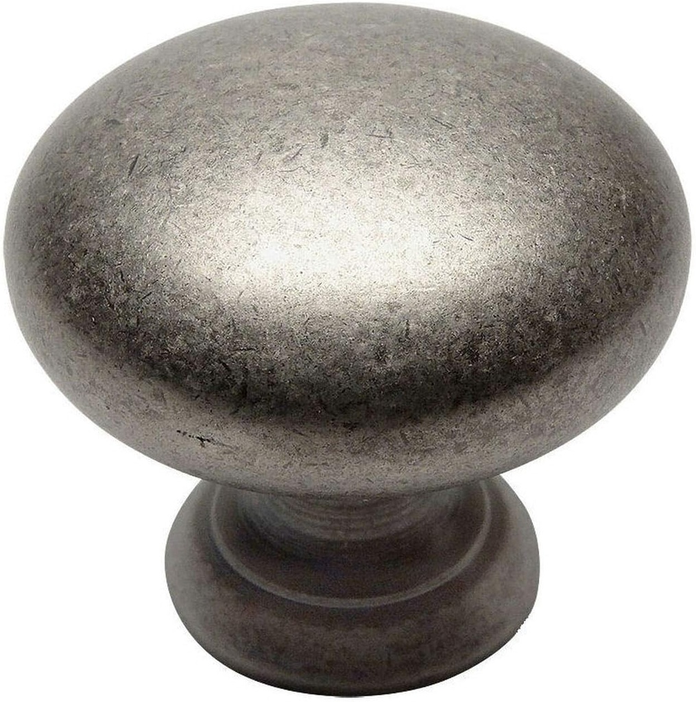 Cosmas 25 Pack 4950WN Weathered Nickel Cabinet Hardware Round Mushroom Knob - 1-1/4" Diameter