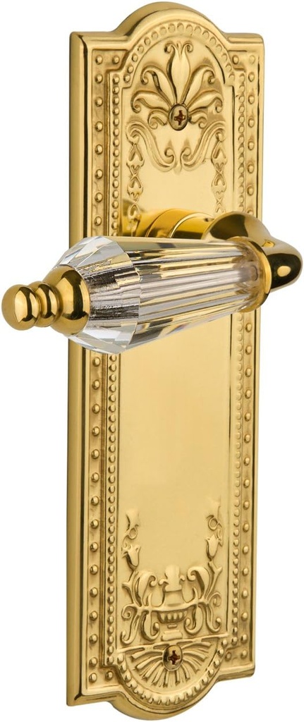 Nostalgic Warehouse Meadows Plate with Parlor Lever, Passage - 2.75", Unlacquered Brass