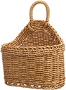 DECHOUS Small Wall Hanging Wicker Storage Basket - Plastic Woven Basket Kitchen Organizing Storage for Garlic Potato Onion Fruits - Home Pantry Wall Decor Housewarming, 9.3x7.5x4.7 Inch