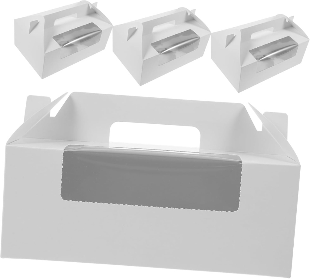 Cabilock 4Pcs Clear Cupcake Boxes with Window Bakery Carrier for Muffins Donuts and Treats Safe Easy to Assemble Dessert Packaging for Parties and Events