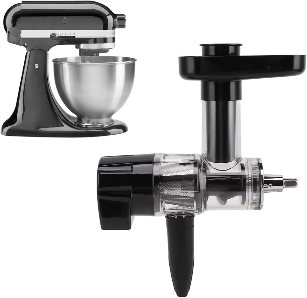 Masticating Juicer Attachment, Masticating Juicer Accessories with Extension Nozzle, Grinder Attachment & Slow Juicer Attachment, Compatible with All Models KitchenAid Stand Mixers
