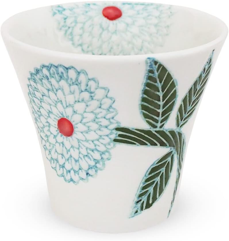 J-kitchens PNO610017 Hasami Ware Dinner Cup, Small, 4.6 fl oz (130 cc), Dahlia Premium