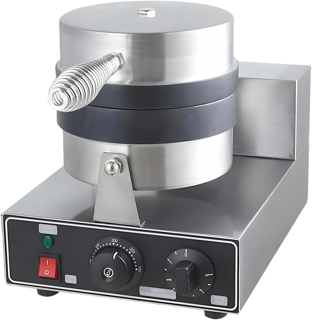 Commercial Ice Cream Burger Maker, 1300w Electric Burger Waffle Maker, Non-Stick Ice Cream Panini Press Hamburger Baker Machine, Gelato Panini Press for Bakeries, Restaurants