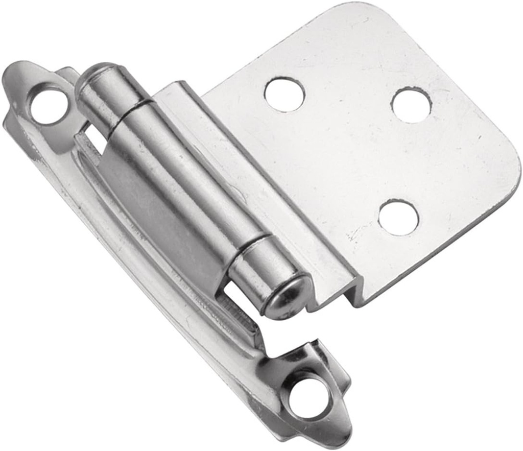 Hickory Hardware P143-26 Variable Overlay 3/8 Inch Inset Self-Closing Collection Cabinet Hinge 170° Opening - Easy Installation - Surface Face Frame Mounting - Chrome Finish 1 Set of Pair