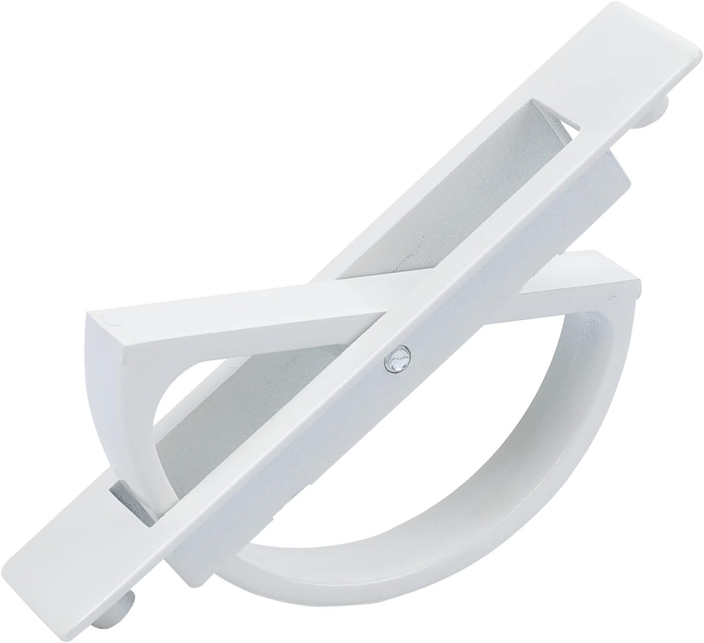 2 Pack Concealed Drawer Door Finger Insert Recessed Flush Pull Handle with Resin Back Cap, Ivory White