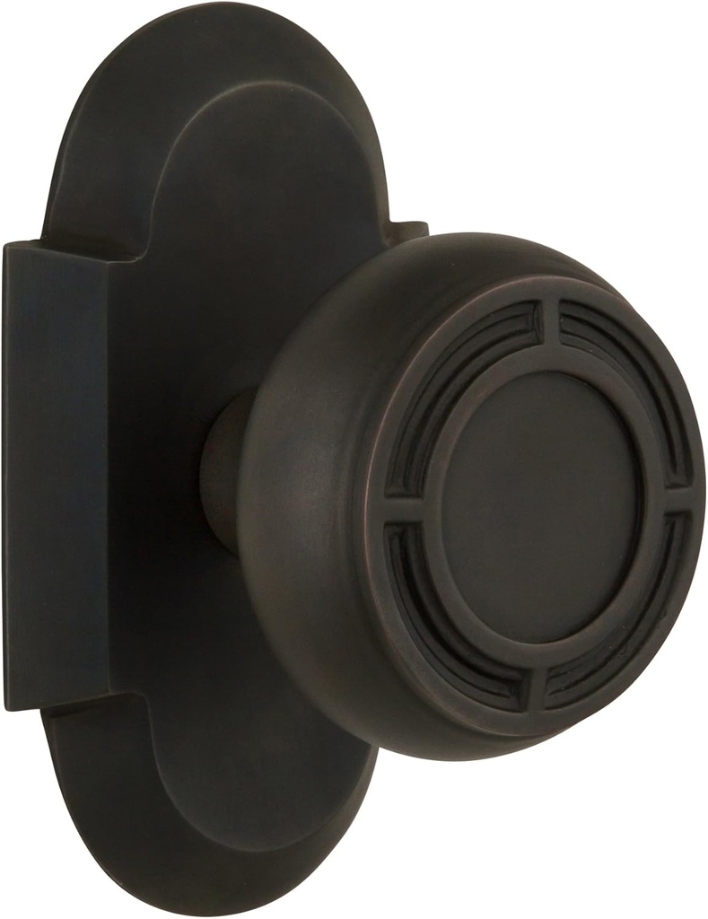 Nostalgic Warehouse Cottage Plate with Mission Door Knob, Single Dummy, Oil-Rubbed Bronze
