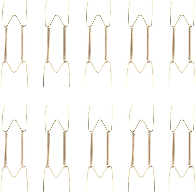 10 Pcs 10 inch Golden Stainless Steel Plate Hangers W Type Dish Spring Holder Securing Clip Hanging Invisible Hook for Decorative Plates and Art