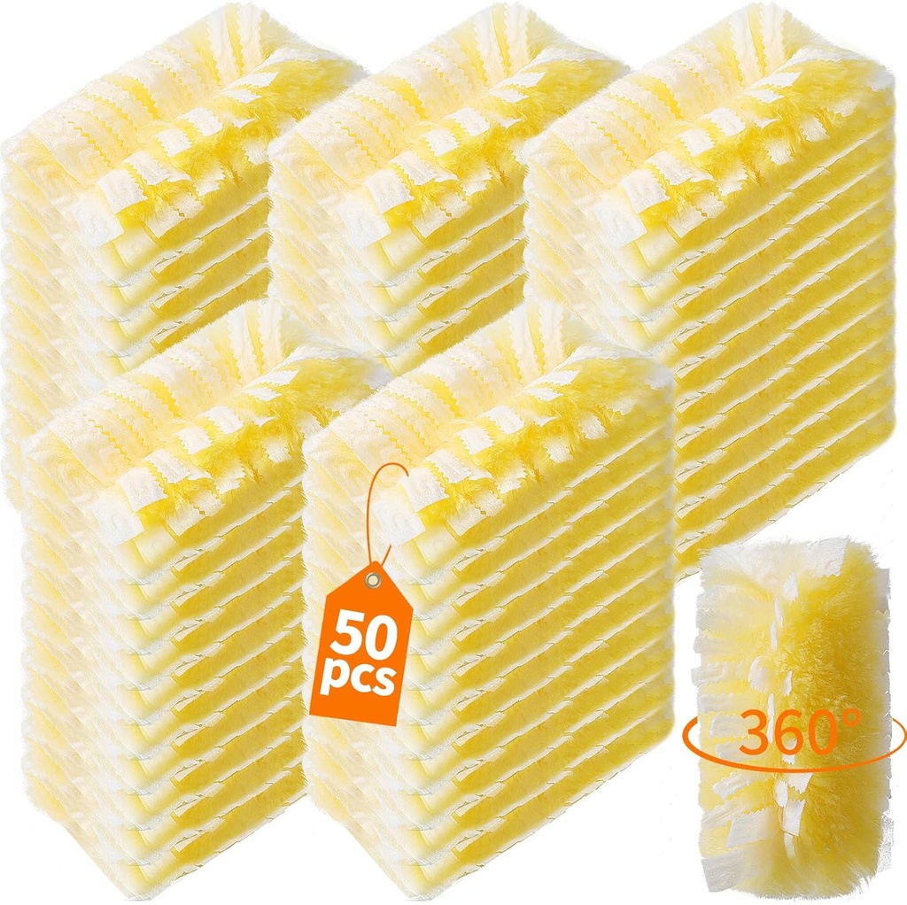 50 Count 360° Heavy Duty Duster Refills Compatible with Swiffer, Larger Size-Extra Thick Electrostatic Disposable dusters Refill for Electronics, Furniture, Blinds, Ceiling Fans, Unscented