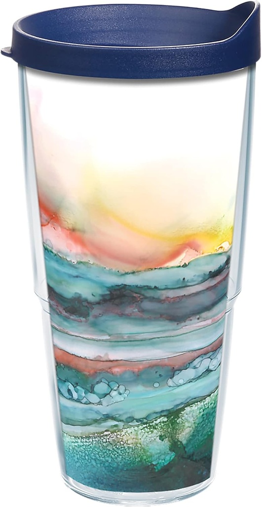 Tervis Inkreel - Coral Stretch Made in USA Double Walled Insulated Tumbler Travel Cup Keeps Drinks Cold & Hot, 24oz, Classic