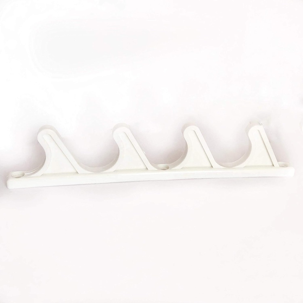 KOMORAX 4 pcs 4 Position Nylon Adjustment Brackets for Patio Outdoor Lawn Yard Furniture or Chaise Lounges, Replacement, Back Support, Back-Height Multi Position Adjuster 9 1/2" L x 1/2" W (White)